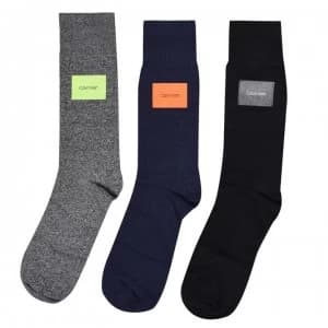 Calvin Klein 3 Pack Logo Socks - Salt and Pepper