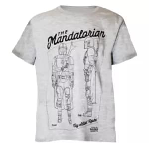 Star Wars: The Mandalorian Boys Action Figure T-Shirt (5-6 Years) (Heather Grey)