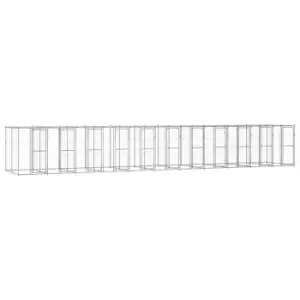Vidaxl Outdoor Dog Kennel Galvanised Steel With Roof 26.62 M
