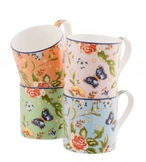 Aynsley Cottage Garden Windsor Mugs Set of 4