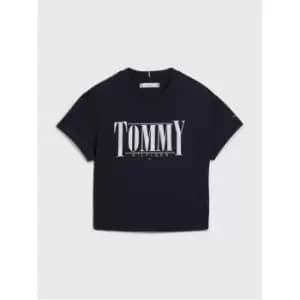 Tommy Hilfiger Tommy Sateen Logo Tee S/S - Blue