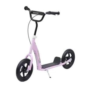 HOMCOM Pink Scooter with 12" Tyres