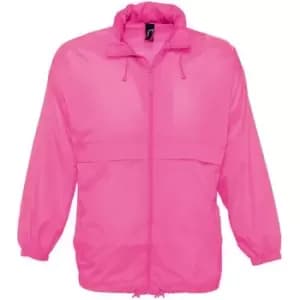 SOLS Unisex Surf Windbreaker Lightweight Jacket (XL) (Neon Pink)