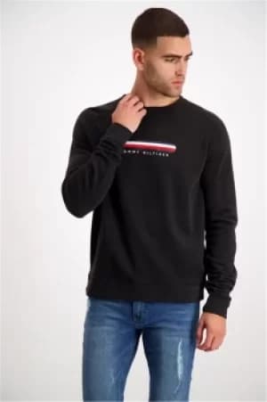 TOMMY HILFIGER LINES LOGO HOODIE Black