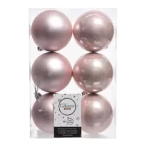 Kaemingk Plain Christmas Bauble (Pack of 6) (8cm) (Blush Pink) - Blush Pink