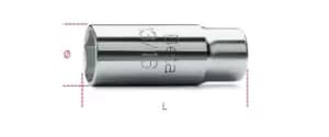Beta Tools 956C 1/2" Square Drive Spark Plug Hex Socket 14mm/9/16" 009560008