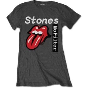 The Rolling Stones - No Filter Text Womens Large T-Shirt - Grey