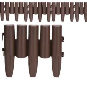Bed Edging 5Pcs Set Brown 11.2m