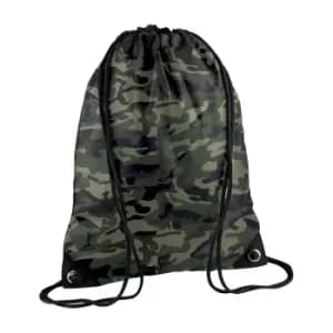 Bagbase Premium Gymsac Water Resistant Bag (11 Litres) (Pack Of 2) (One Size) (Jungle Camo)