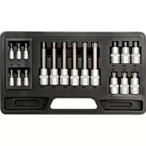 Yato - professional socket bits set, torx 18 pcs, 1/2' & 1/4' (YT-7751)
