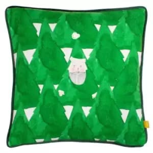Hide + Seek Santa Cushion Green