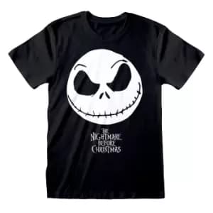 Nightmare Before Christmas Unisex Adult Jack Skellington T-Shirt (S) (Black)