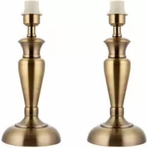 2 pack Brass Table Lamp Light 355mm Tall Aged Metal Base Only Desk Sideboard