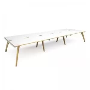 Fuze triple back to back desks 4800mm x 1600mm - white frame and white