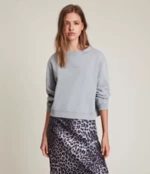 AllSaints Womens Pippa Embroidered Sweatshirt, Thunder Grey, Size: M
