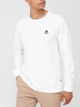 Converse Embroidered Star Chevron Long Sleeve Tee - White