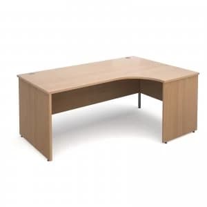 Maestro 25 PL Right Hand Ergonomic Desk 1800mm - Beech Panel Leg desig
