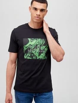 Hugo Boss Dolive Graphic Logo T-Shirt Black Size 2XL Men