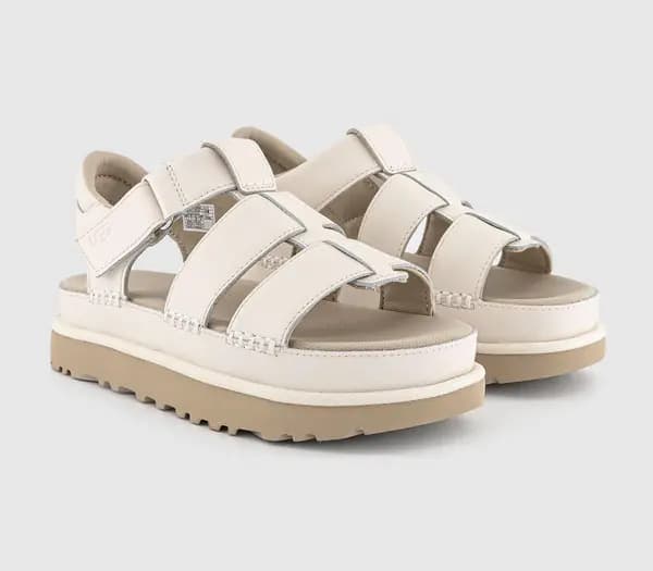 UGG Womens Goldenstar Strap Sandals Jasmine White, 7