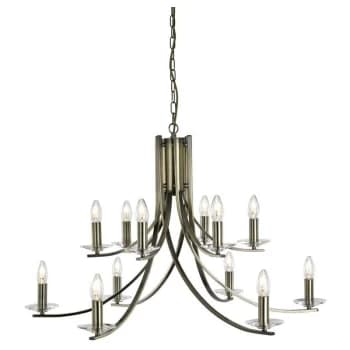 Searchlight Ascona - 12 Light Chandelier Antique Brass Finish, E14