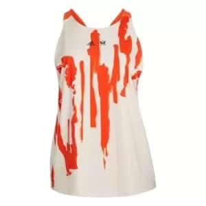 adidas x Thebe Magugu Tennis New York Y-Tank Top ( - Ecru Tint / Impact Orange