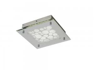Flush 25cm Square 15.5W LED 4000K Chrome, Crystal Sand, 620lm,