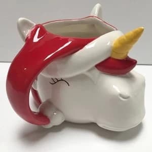 Christmas Unicorn Head Shaped Ceramic Mug