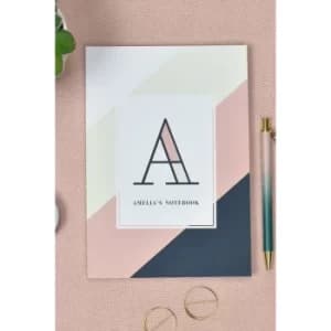 Personalised Navy Blush A5 Notebook