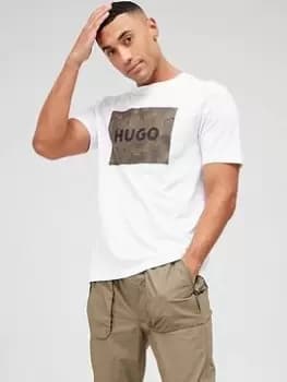 Hugo Dulive Camo Logo White T-Shirt