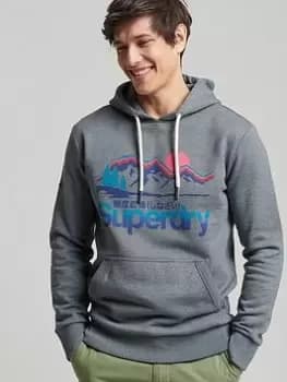 Superdry Great Outdoors Hoodie, Grey, Size L, Men