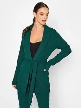 Long Tall Sally Green Glitter Blazer, Green, Size 12, Women