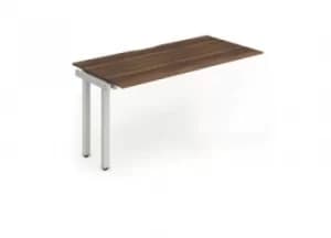 Single Ext Kit Silver Frame Bench Desk 1400 Walnut