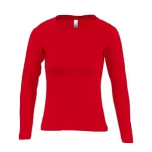 SOLS Womens/Ladies Majestic Long Sleeve T-Shirt (M) (Red)
