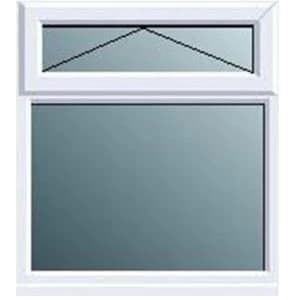 White PVCu Top hung over fixed lite Window H1120mm W905mm