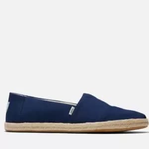TOMS Mens Alpargata Rope Vegan Espadrilles - Navy Slubby - UK 8