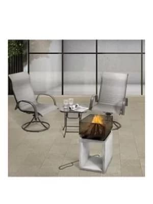 Teamson Home Firepit Wood Burning Fire Pit Concrete Style