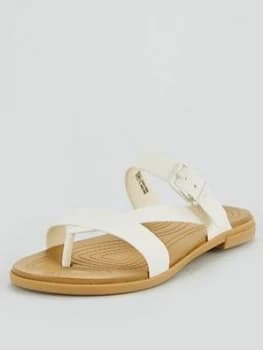 Crocs Tulum Toe Post Flat Sandals - Oyster