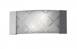Flush Wall Lamp 2 Light Polished Chrome, Glass