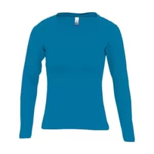 SOLS Womens/Ladies Majestic Long Sleeve T-Shirt (L) (Aqua)