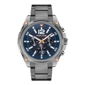 Police Sandwood Watch with Gun Stainless Steel Bracelet