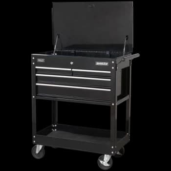 Sealey 4 Drawer Heavy Duty Mobile Tool & Parts Trolley Black