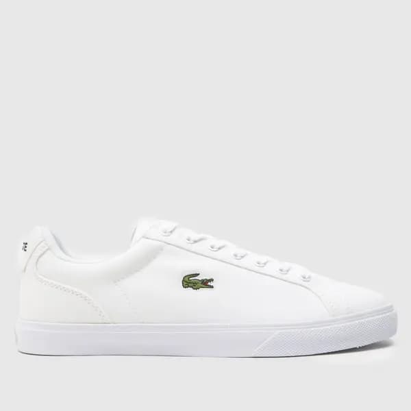 Lacoste lerond bl textile trainers in white White UK 10 (EU 44½)