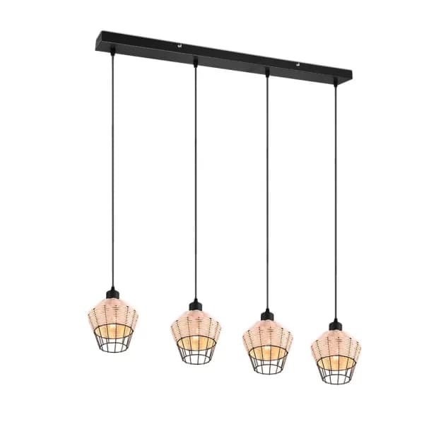Borka Modern 4 Light Bar Pendant Ceiling Light natural finish