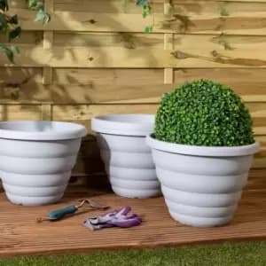 Wham Set 4 Beehive 40cm Round Pot Cement Grey