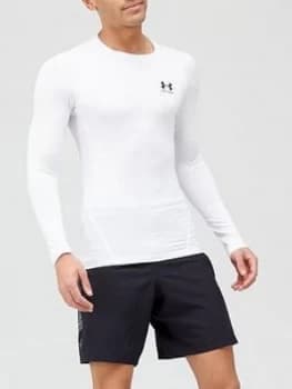 Urban Armor Gear Heatgear Armour Compression Long Sleeve Top - White/Black, Size S, Men