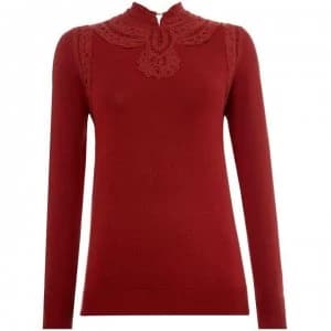 Biba Batternburg knit jumper - Caramel