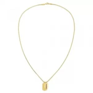 Tommy Hilfiger Stainless Steel Gold Plated Double Dog Tag Necklace...