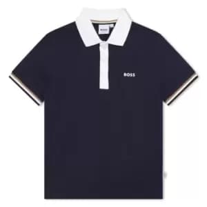 Boss Boss Stripe Arm Polo Shirt Junior Boys - Blue