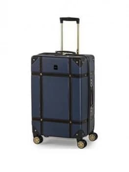 Rock Luggage Vintage PY99003 8 Wheel Medium Navy Suitcase