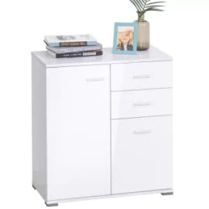 HOMCOM High Gloss Side Cabinet, size 71x35x76 cm-White